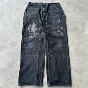 Vintage Y2K Carhartt black double knee work wear carpenter pants